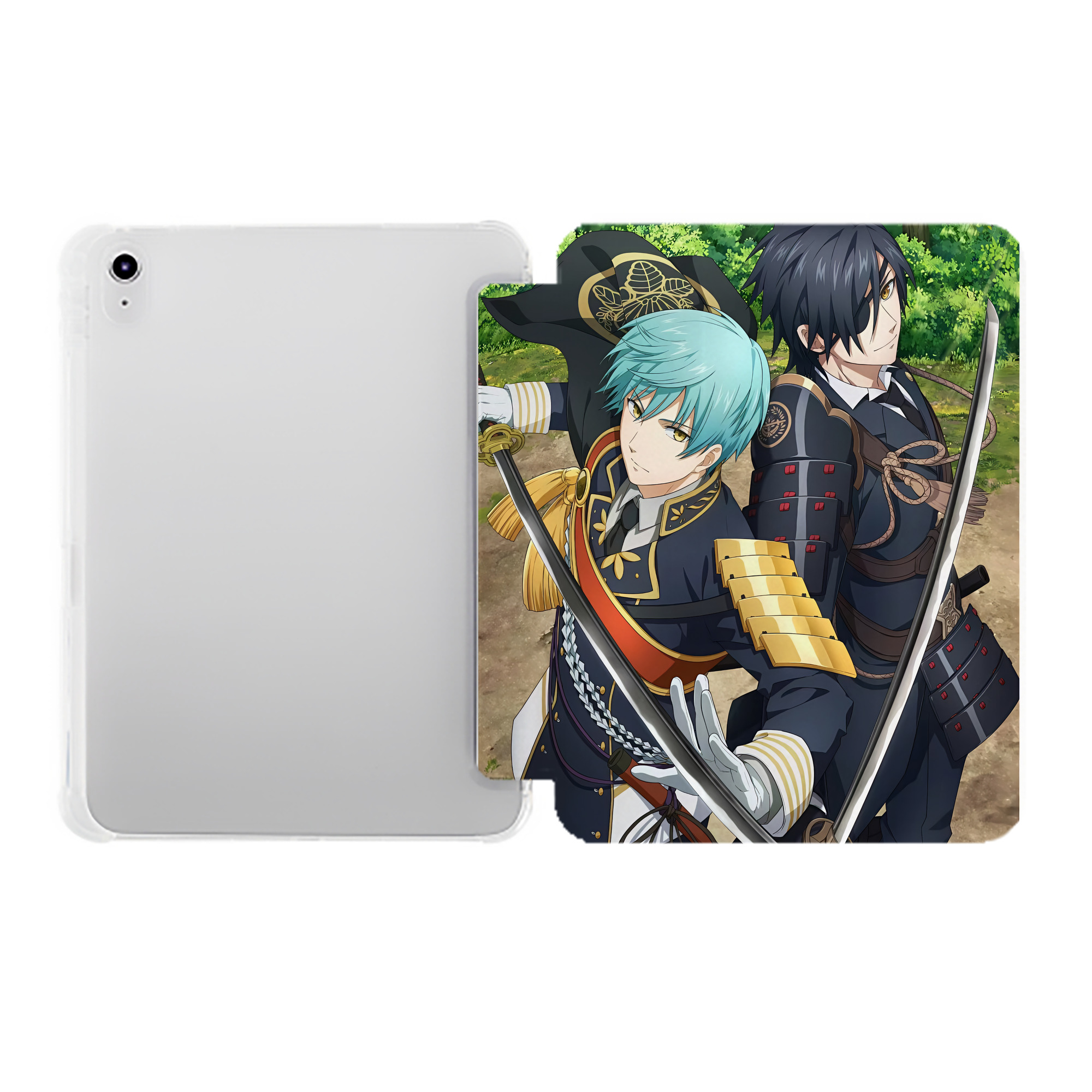 （画像用） 刀剣乱舞 Touken Ranbu IPad ケース ペン収納付き 三つ折りスタンド PUレザー×シリコン 対応機種9.5/10.5/10.9インチ